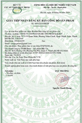 giấy chứng nhận enzylim